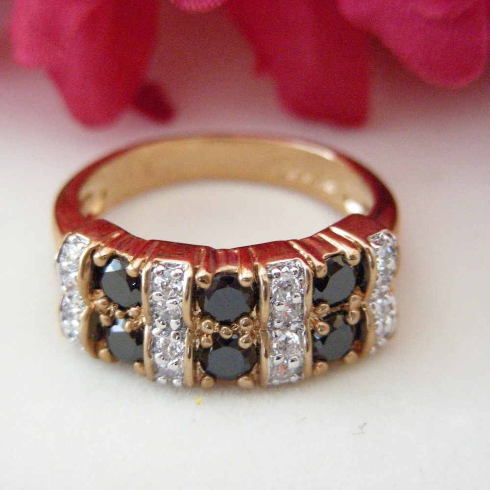 Go For The Dazzle of Cubic Zirconia 18K Yellow Gold-Filled Ring SZ/7